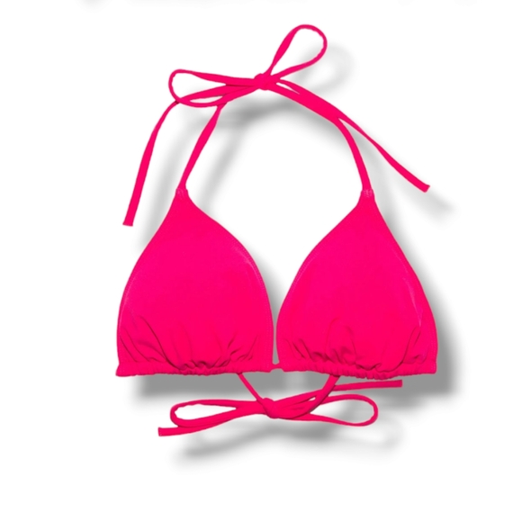 💥 Women's Pink Classic Halter Triangle Bikini Bra Top - Picture 14 of 16